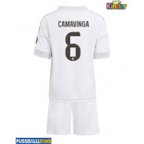 Real Madrid Eduardo Camavinga #6 Heimtrikotsatz Kinder 2025-26 Kurzarm (+ Kurze Hosen)